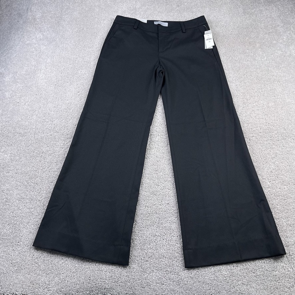Gap Pants Womens 2 Ankle Black Wide Leg Stretch Trouser Business Career NEW NWT